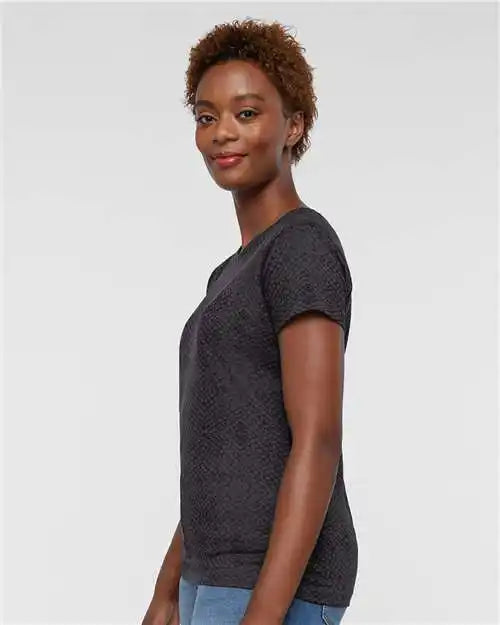Lat 3516 Women’s Fine Jersey Tee - Black Reptile