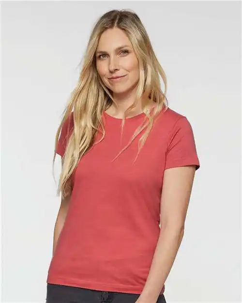 Lat 3516 Women’s Fine Jersey Tee - Passionfruit