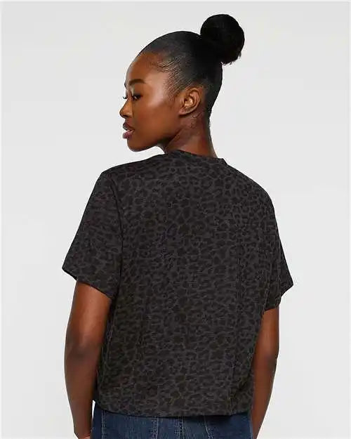 Lat 3518 Women’s Boxy Tee - Black Leopard
