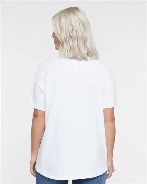 Lat 3519 Women’s Hi-lo Tee - White