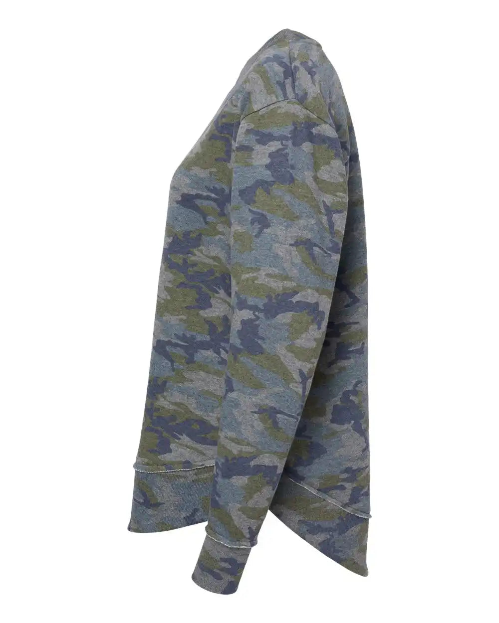 Lat 3525 Women’s Weekend Fleece Crewneck Sweatshirt - Vintage Camo