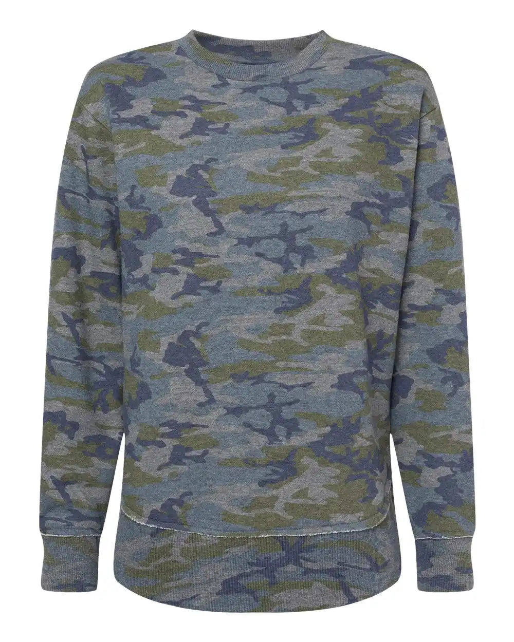 Lat 3525 Women’s Weekend Fleece Crewneck Sweatshirt - Vintage Camo - s