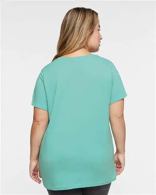 Lat 3816 Curvy Collection Women’s Fine Jersey Tee - Saltwater