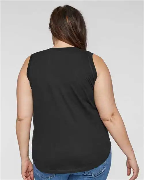 Lat 3892 Women’s Curvy Relaxed Fine Jersey Tank - Black