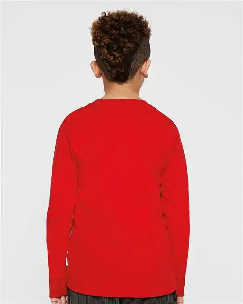 Lat 6201l Youth Fine Jersey Long Sleeve Tee - 6201 - Red