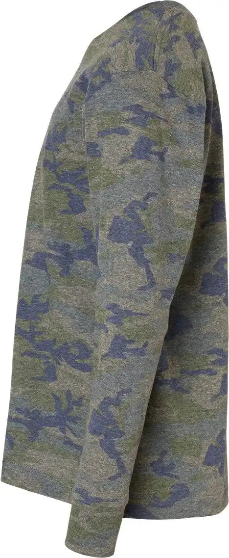 Lat 6201l Youth Fine Jersey Long Sleeve Tee - 6201 - Vintage Camo