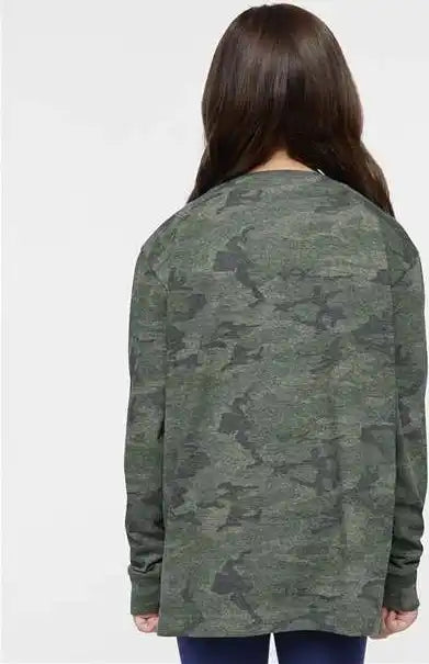 Lat 6201l Youth Fine Jersey Long Sleeve Tee - 6201 - Vintage Camo