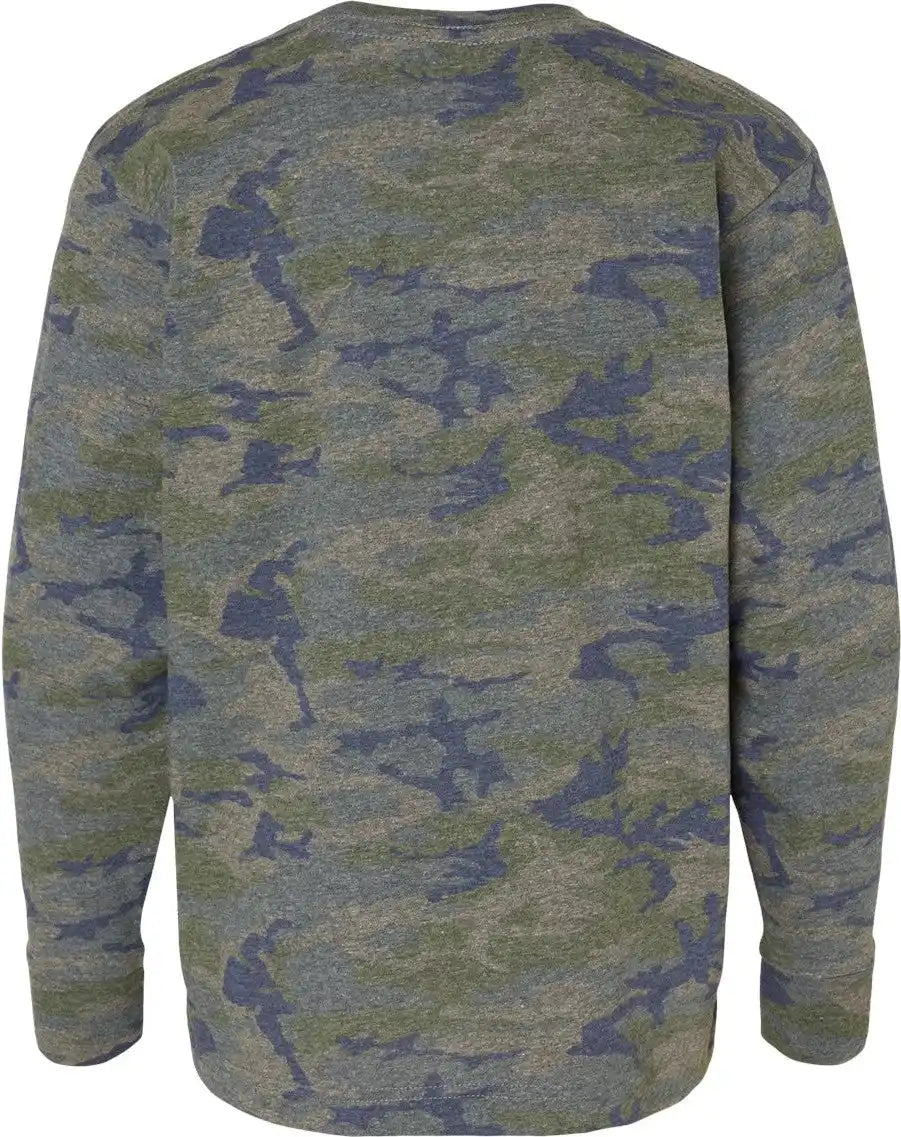 Lat 6201l Youth Fine Jersey Long Sleeve Tee - 6201 - Vintage Camo