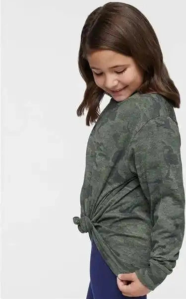 Lat 6201l Youth Fine Jersey Long Sleeve Tee - 6201 - Vintage Camo