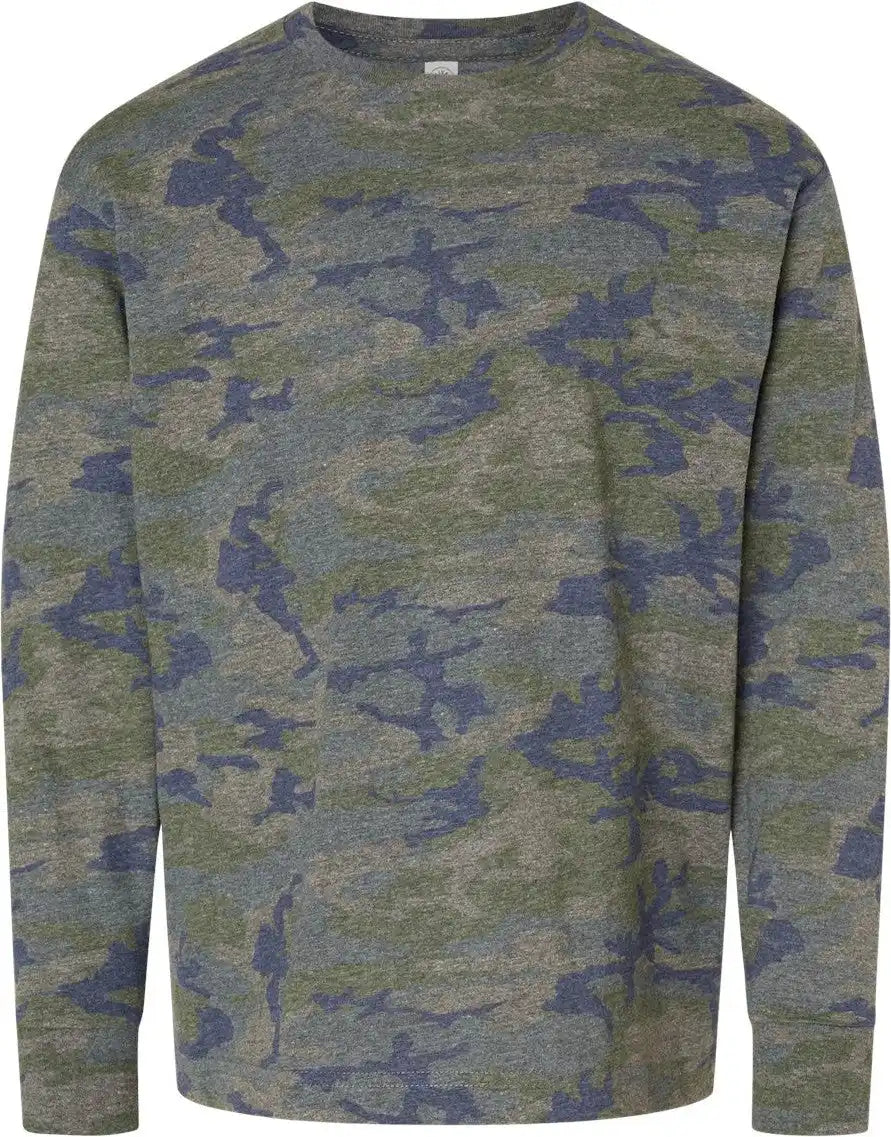 Lat 6201l Youth Fine Jersey Long Sleeve Tee - 6201 - Vintage Camo - Xs