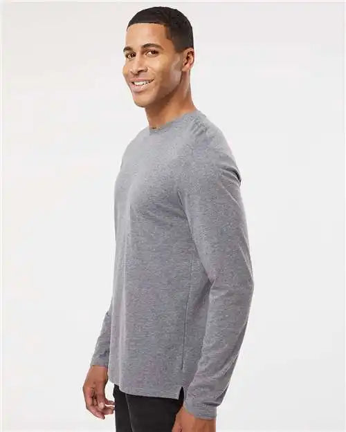 Lat 6918 Fine Jersey Long Sleeve Tee - Granite Heather