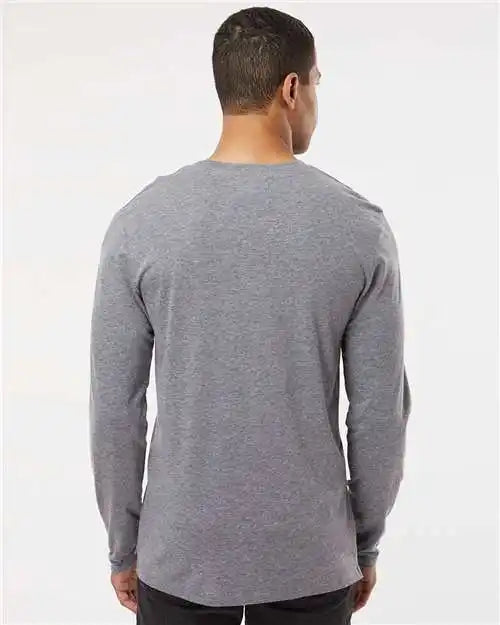 Lat 6918 Fine Jersey Long Sleeve Tee - Granite Heather