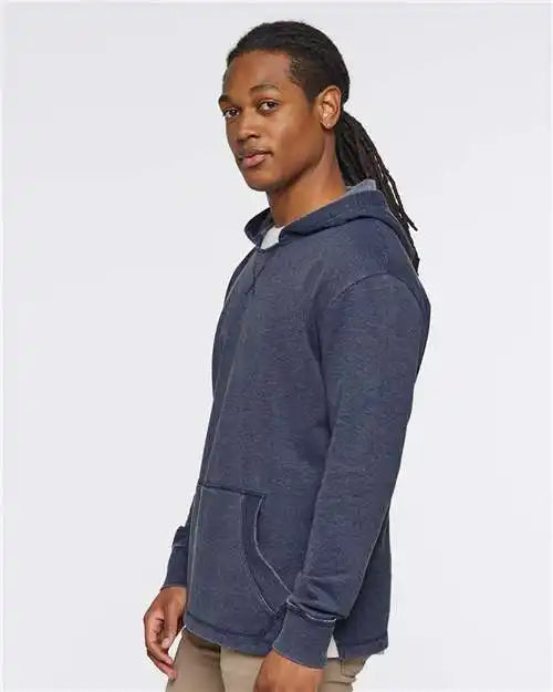 Lat 6936 Vintage Wash Fleece Hoodie - Washed Navy