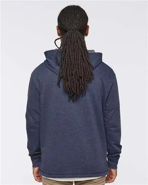 Lat 6936 Vintage Wash Fleece Hoodie - Washed Navy