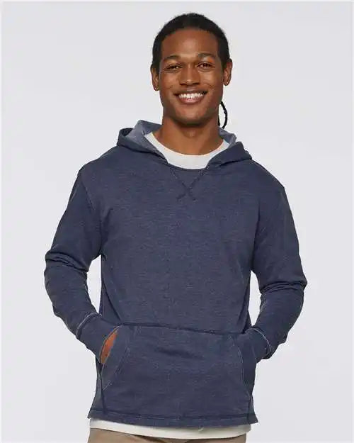 Lat 6936 Vintage Wash Fleece Hoodie - Washed Navy