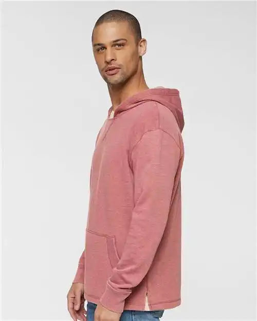 Lat 6936 Vintage Wash Fleece Hoodie - Washed Rouge