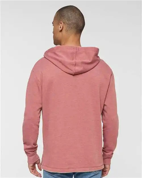 Lat 6936 Vintage Wash Fleece Hoodie - Washed Rouge