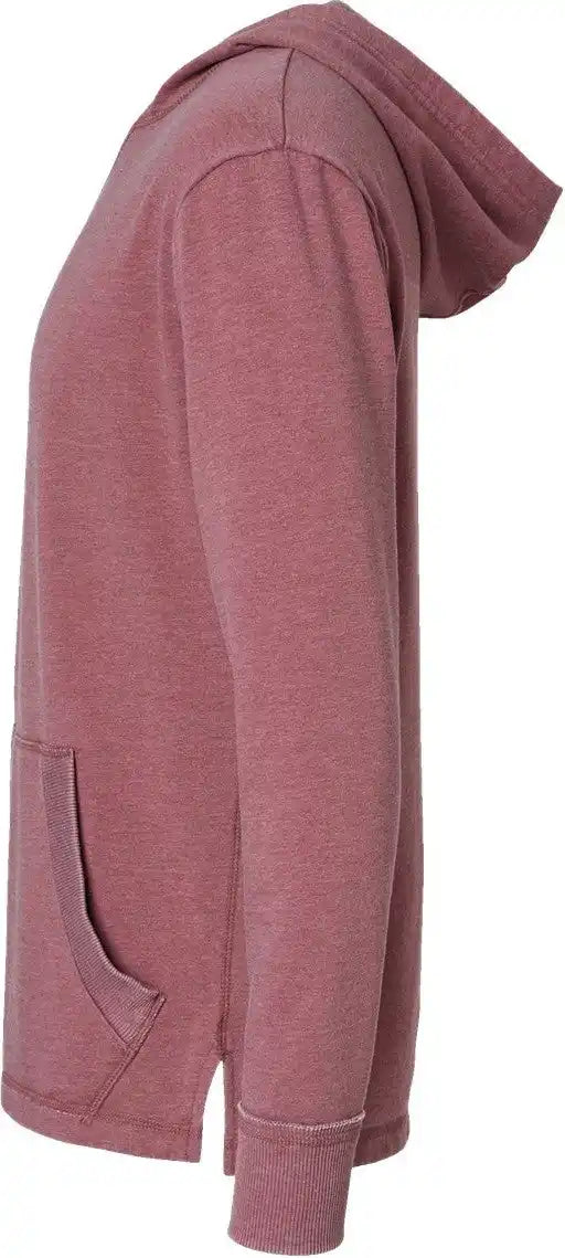 Lat 6936 Vintage Wash Fleece Hoodie - Washed Rouge