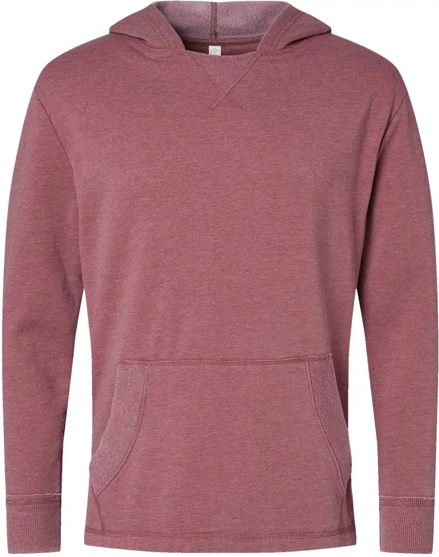 Lat 6936 Vintage Wash Fleece Hoodie - Washed Rouge - s