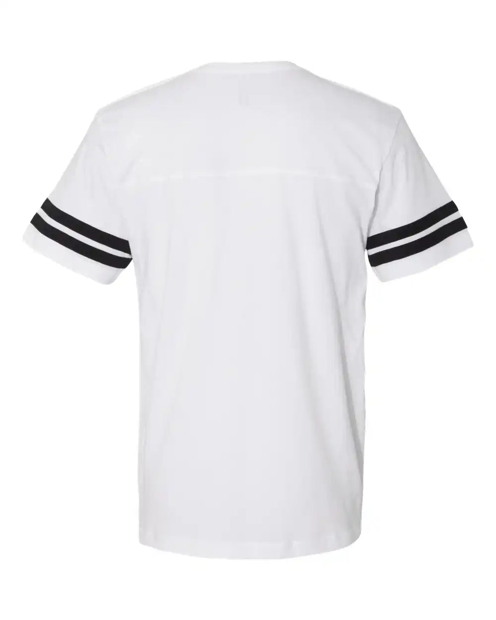 Lat 6937 Football Fine Jersey Tee - White Solid Black