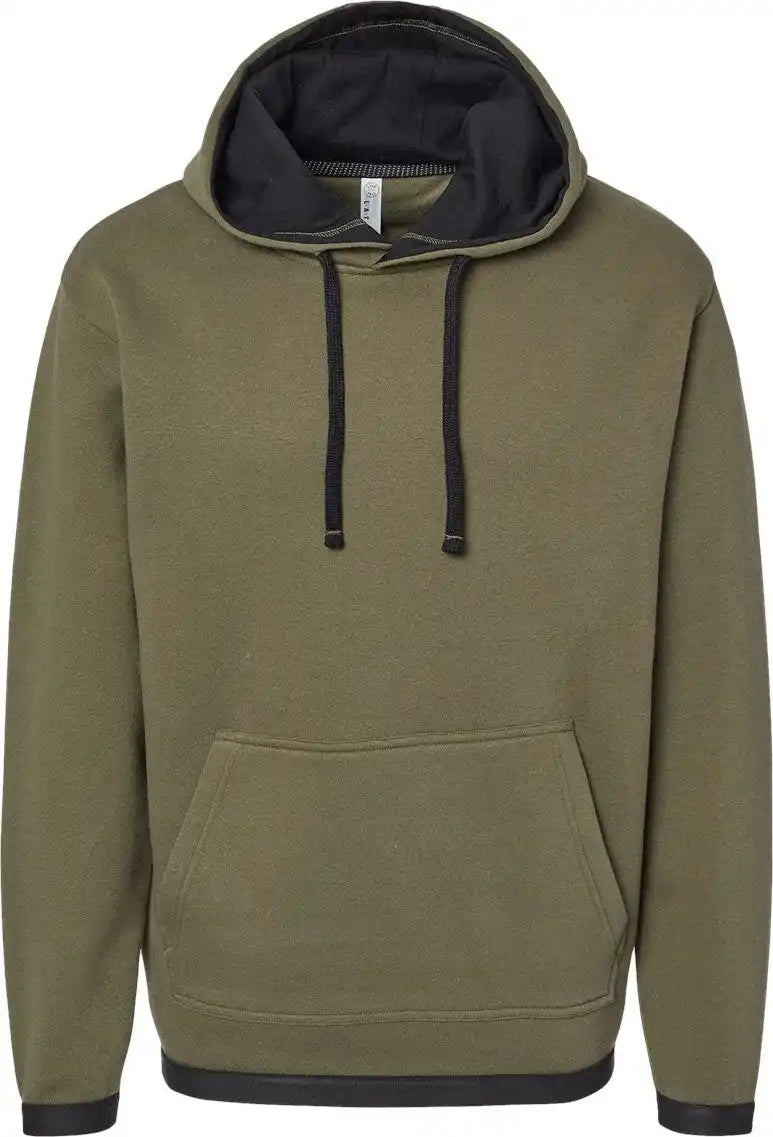 Lat 6996 the Statement Fleece Hoodie - Military Green Black - Green/ / s