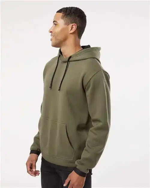 Lat 6996 the Statement Fleece Hoodie - Military Green Black