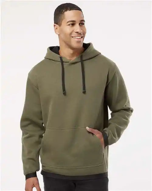 Lat 6996 the Statement Fleece Hoodie - Military Green Black