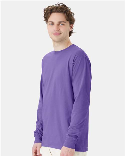 Lavender Garment-Dyed Long Sleeve T-Shirt - GDH200