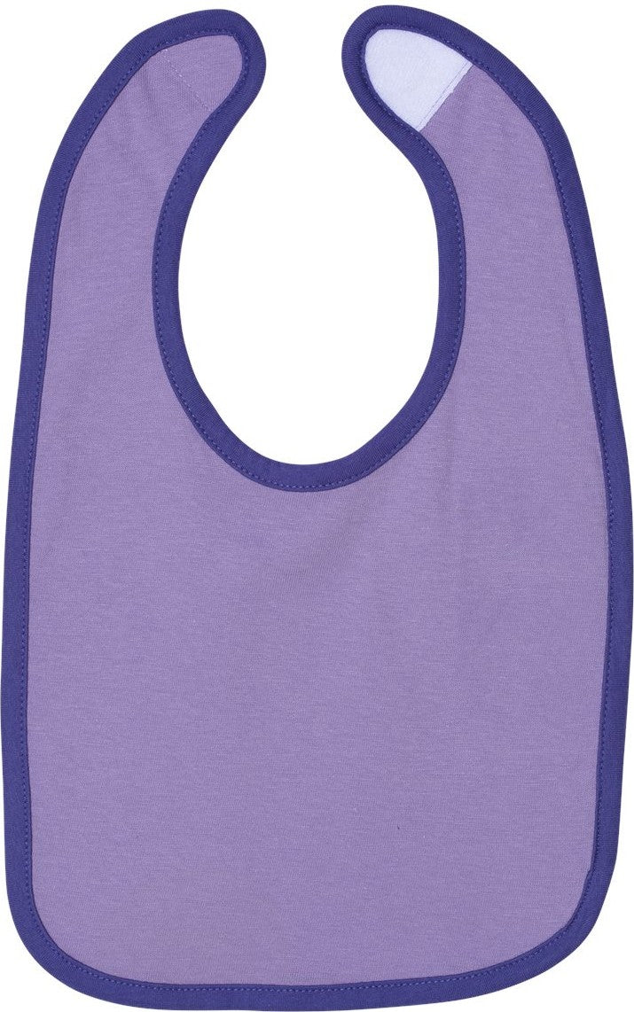 Lavender/ Purple Infant Contrast Trim Premium Jersey Bib - 1004