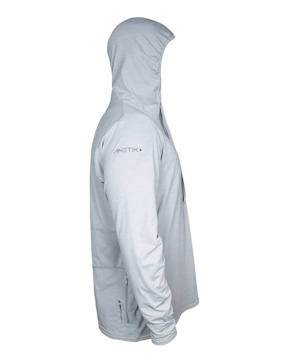 Left View of Alloy Heathered Low Pro Tech Hooded Long Sleeve T-Shirt - MVLPRH8