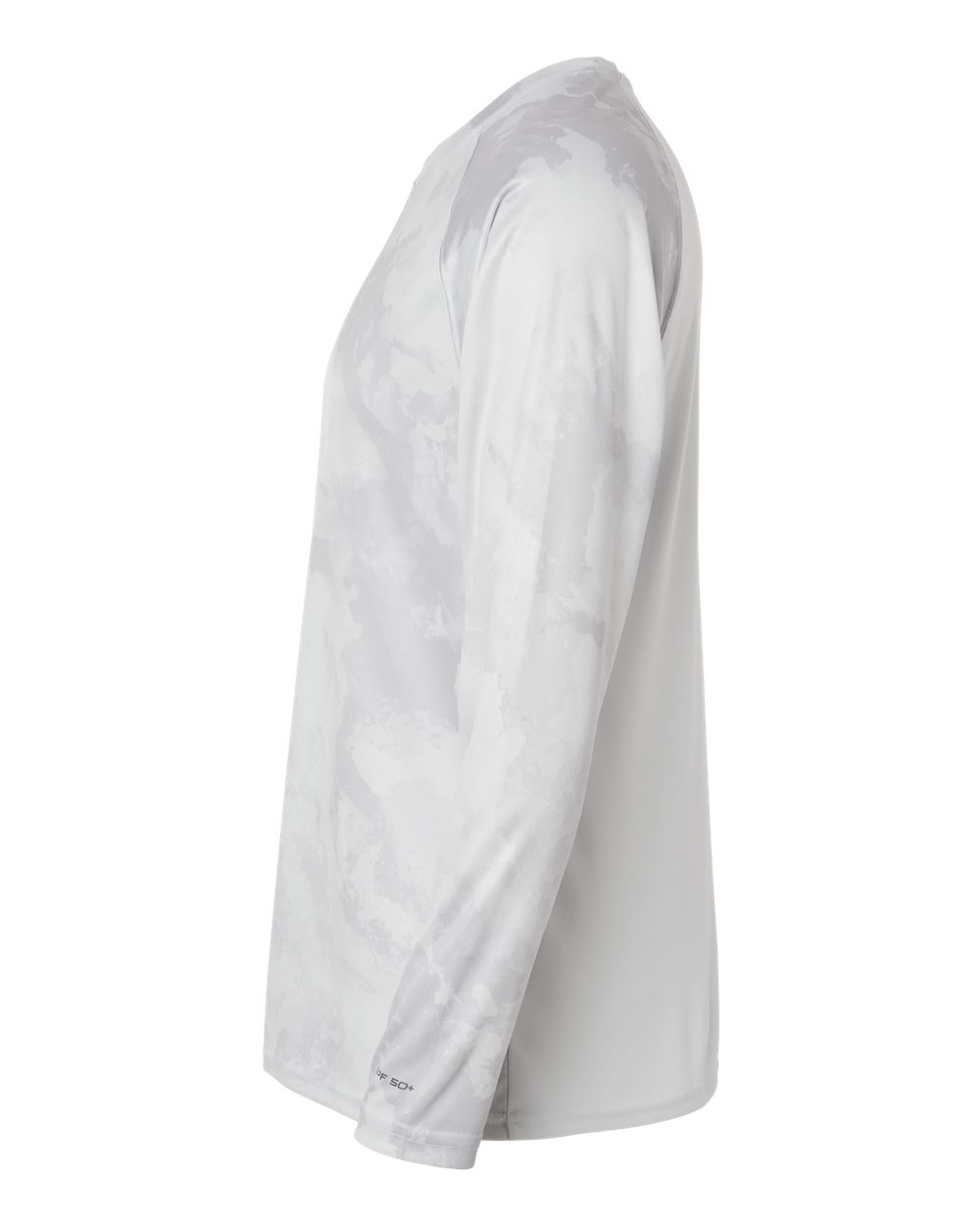 Left View of Aluminum Cabo Camo Performance Long Sleeve T-Shirt - 228