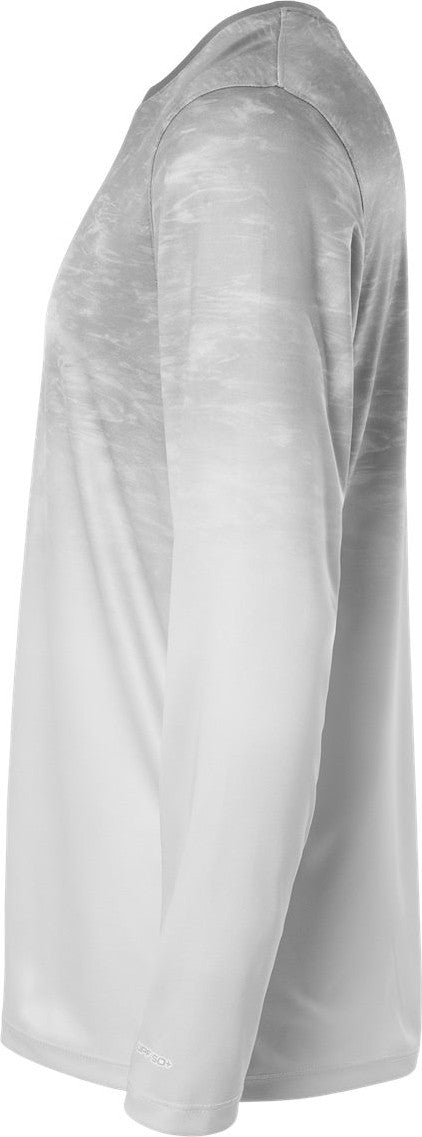 Left View of Aluminum Fade Montauk Oceanic Fade Performance Long Sleeve T-Shirt - 229