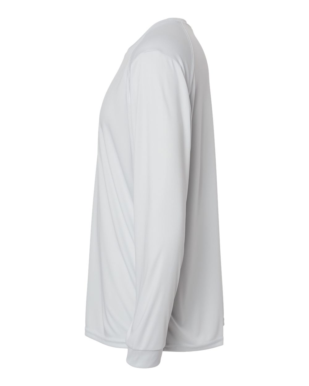 Left View of Aluminum Long Islander Performance Long Sleeve T-Shirt - 210