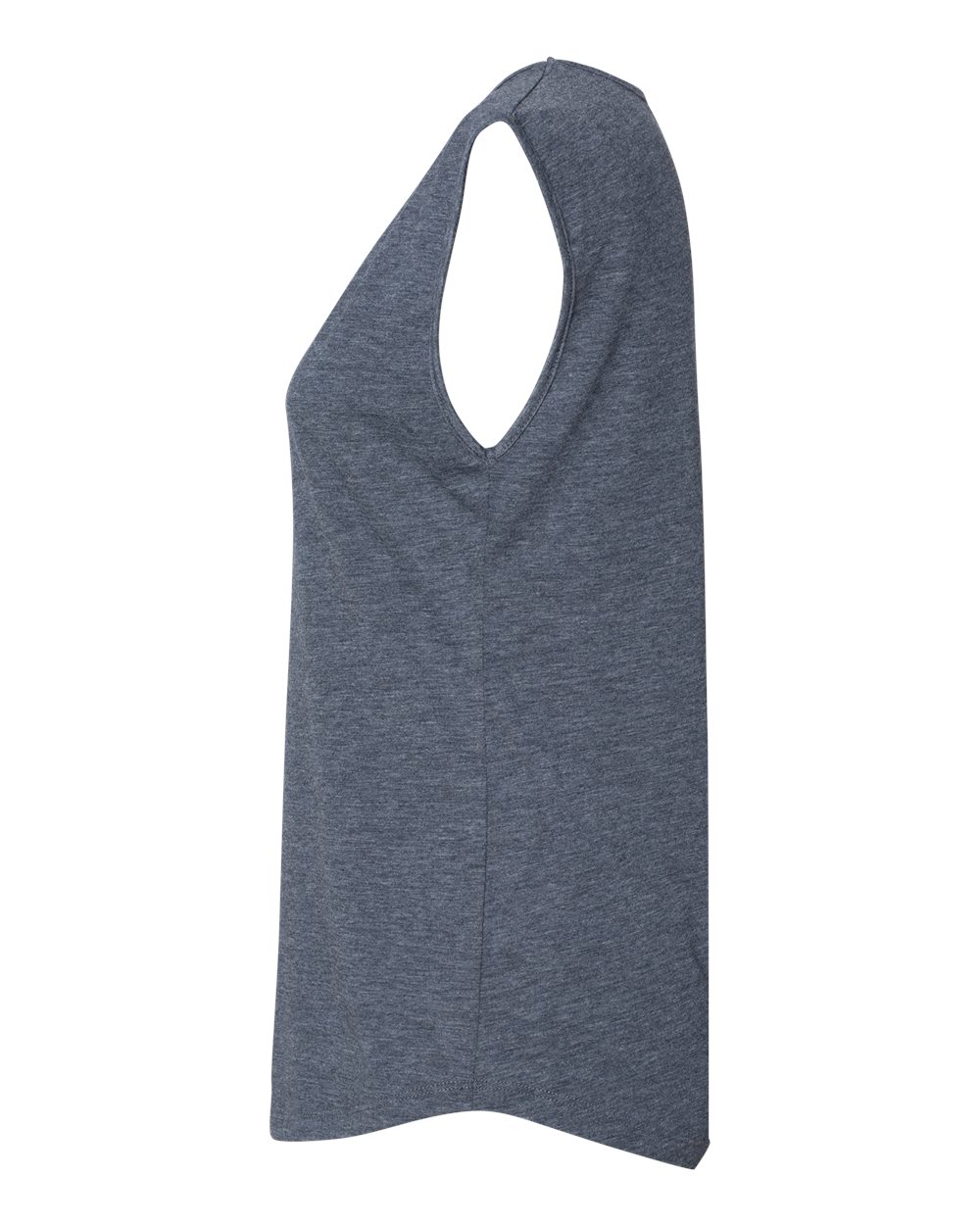 Left View of Antique Denim Women's Festival Sleeveless Deep V-Neck T-Shirt - 5040