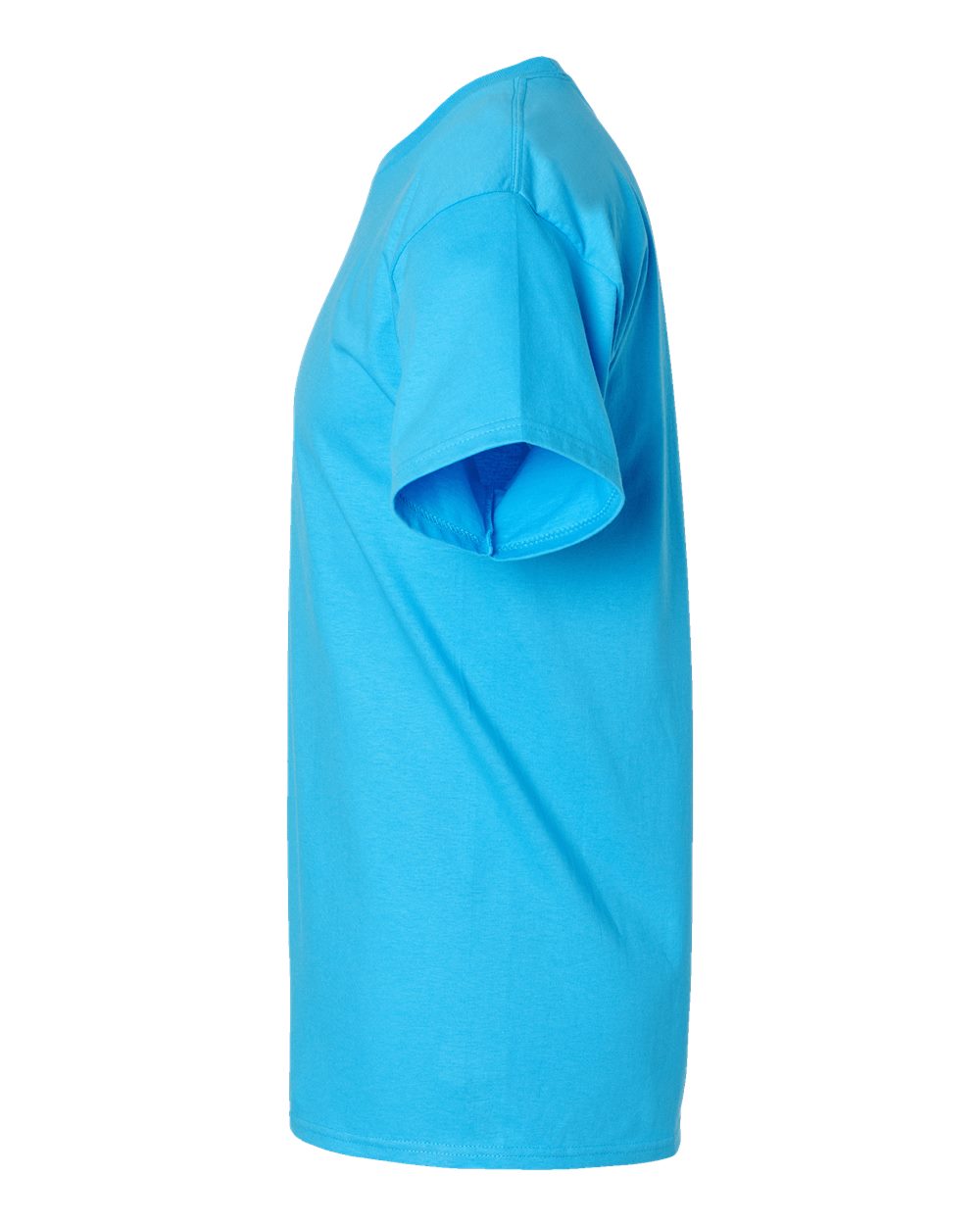 Left View of Aquatic Blue Authentic T-Shirt - 5250