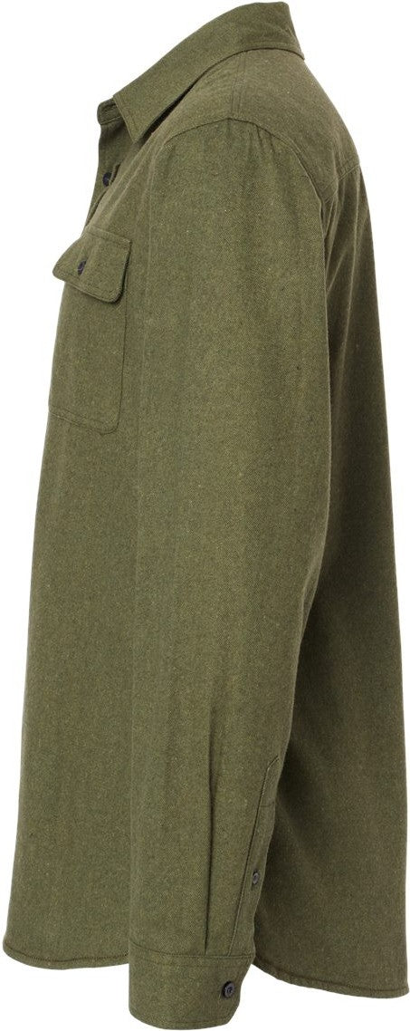 Left View of Army Solid Flannel Shirt - 8200