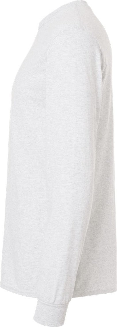 Left View of Ash DryBlend® 50/50 Long Sleeve T-Shirt - 8400