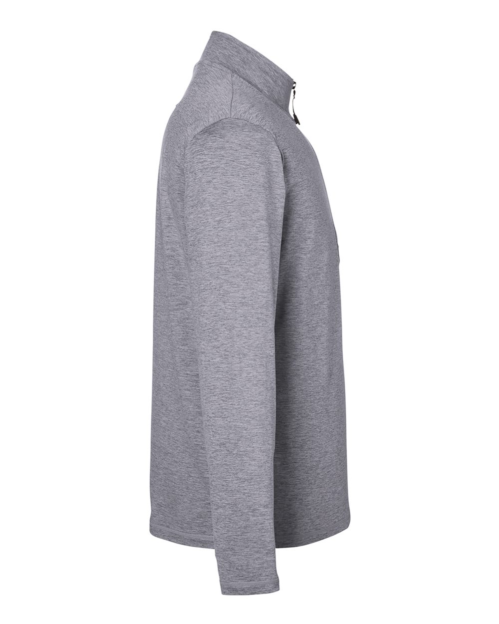 Rear View of Ash Grey Marble Marbled Jersey Fairway Quarter-Zip Pullover - MDP1772