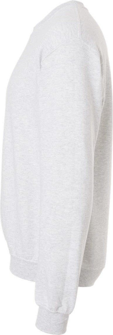 Left View of Ash Heavy Blend™ Crewneck Sweatshirt - 18000