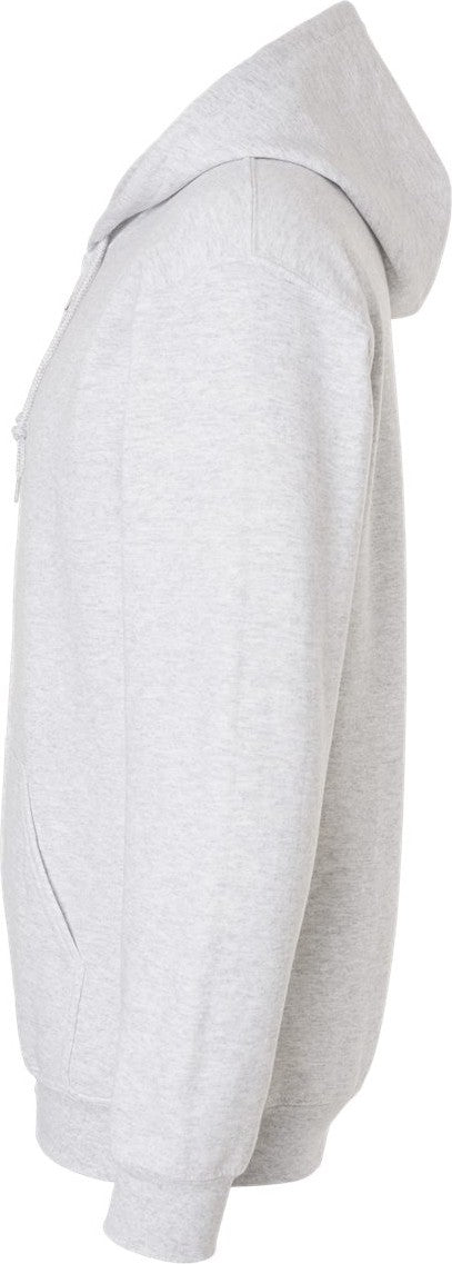 Left View of Ash Heavy Blend™ Full-Zip Hooded Sweatshirt - 18600