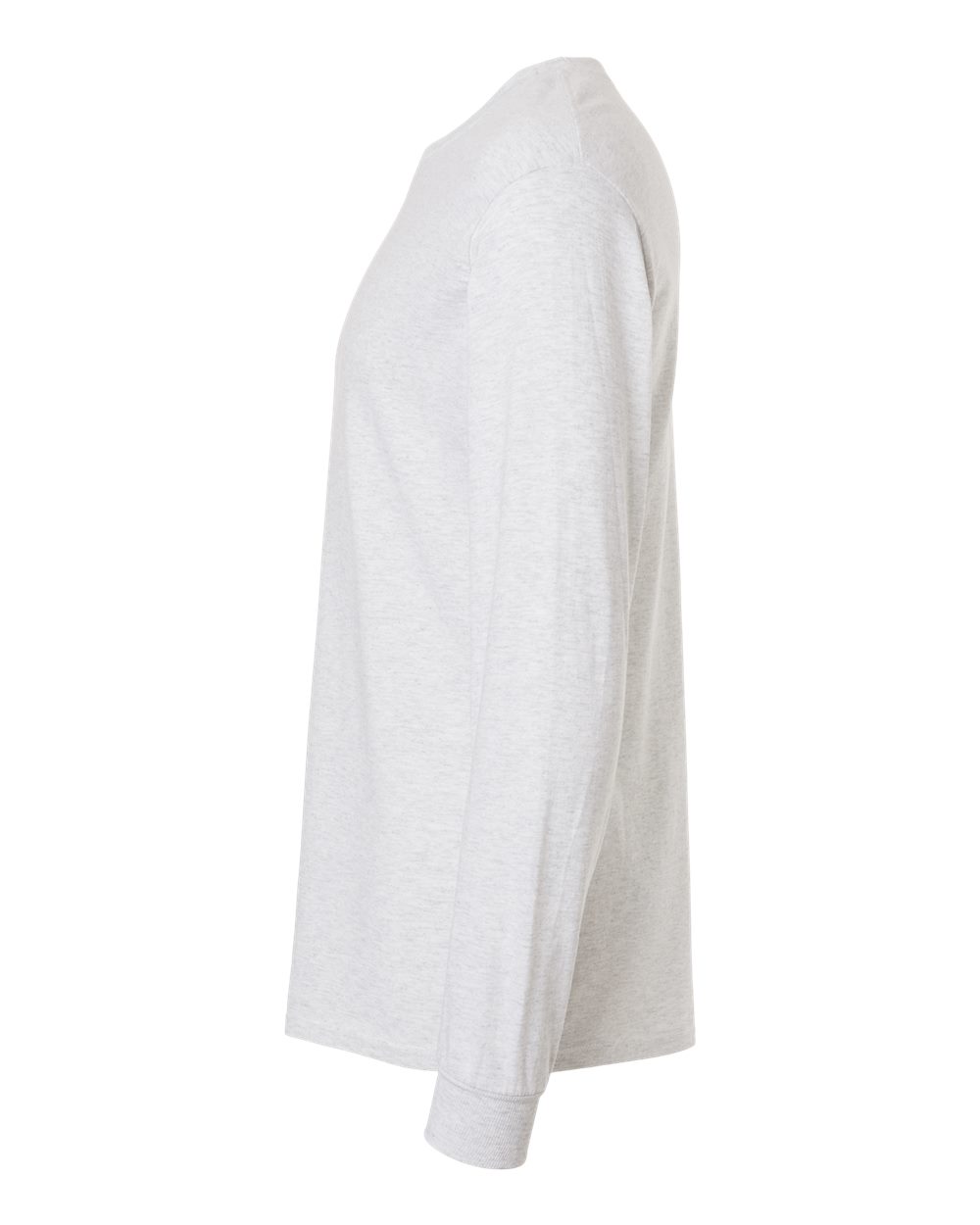 Left View of Ash Heavy Cotton™ Long Sleeve T-Shirt - 5400