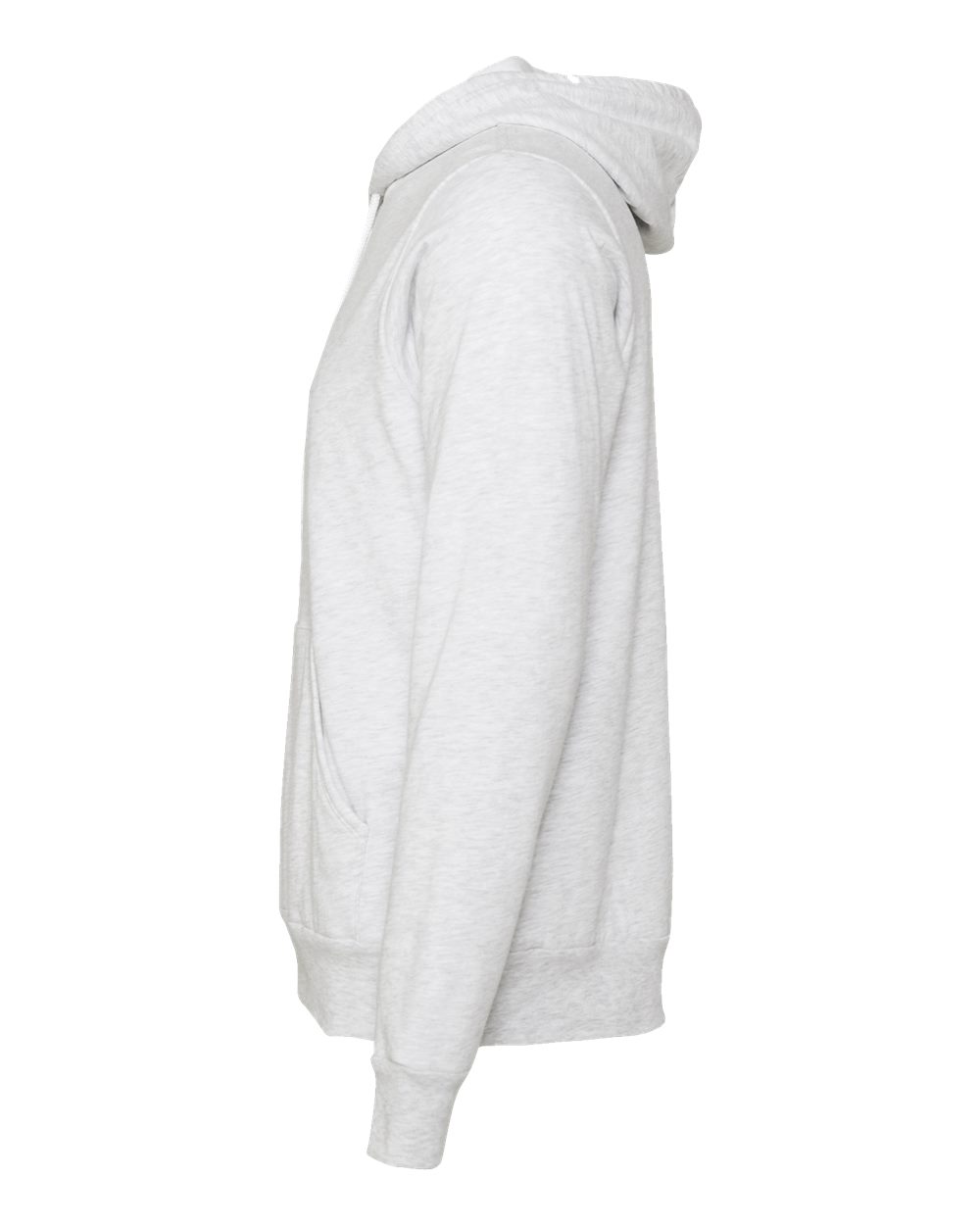 Left View of Ash Sponge Fleece Hoodie - 3719