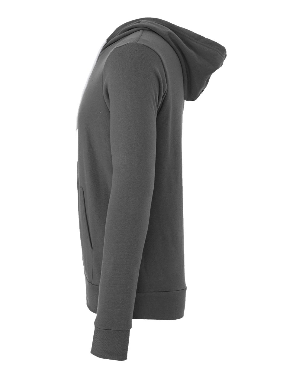 Left View of Asphalt Sponge Fleece Full-Zip Hoodie - 3739