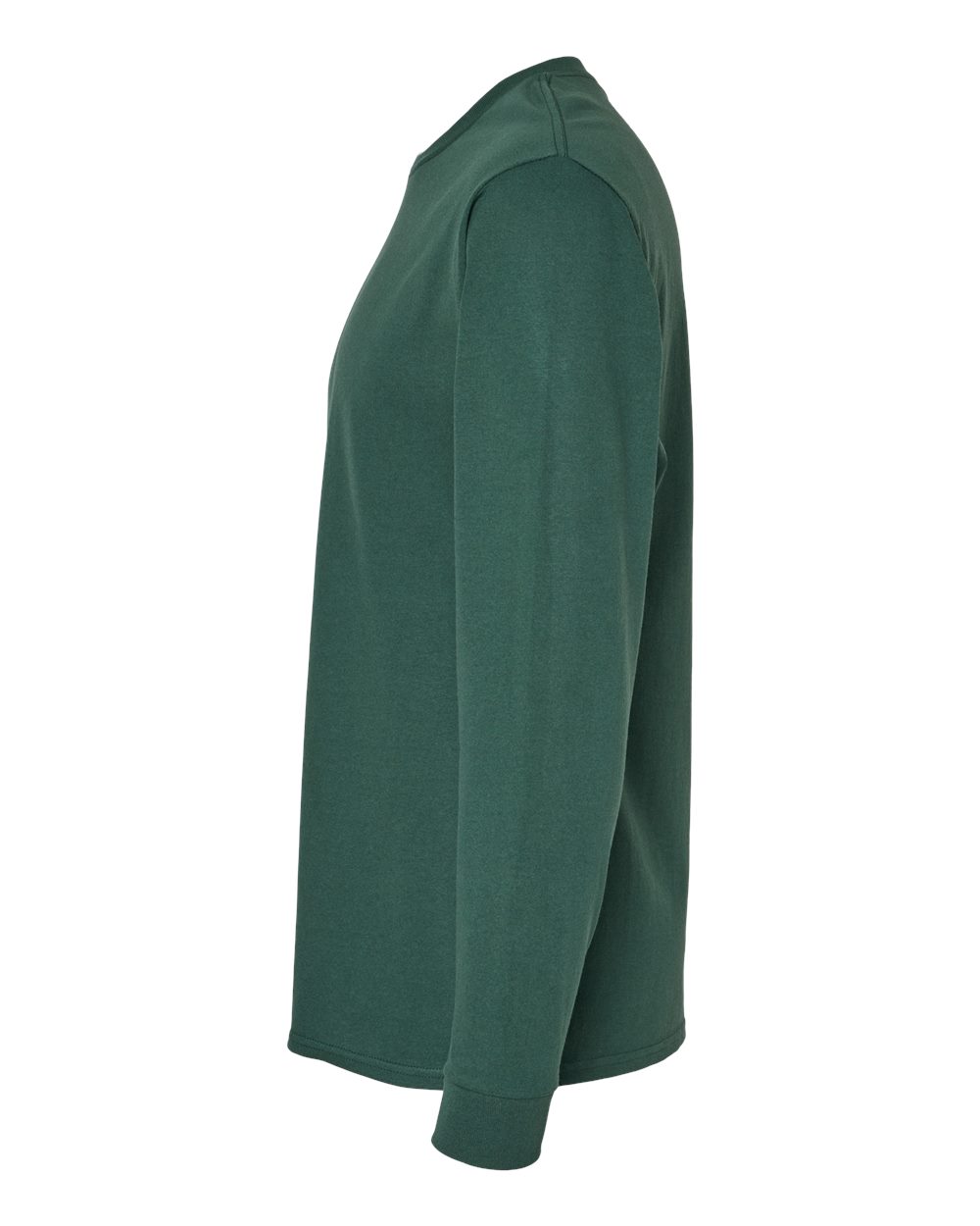 Left View of Athletic Dark Green Essential-T Long Sleeve T-Shirt - 5286