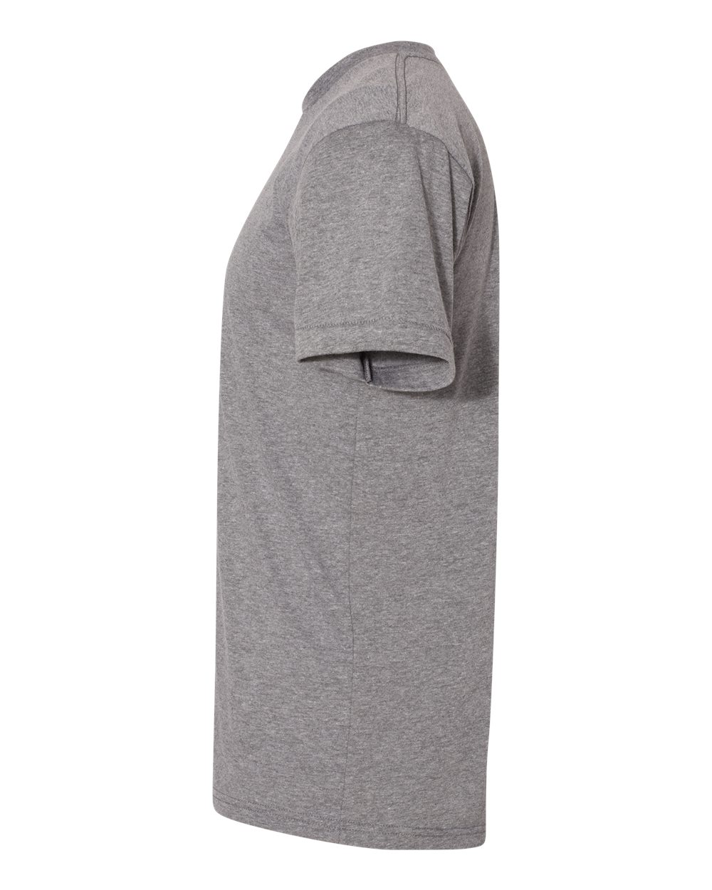 Left View of Athletic Grey USA-Made Triblend Track Tee - TR401USA