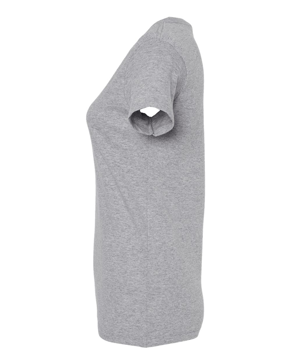 Left View of Athletic Grey Women's Gold Soft Touch T-Shirt - 4810