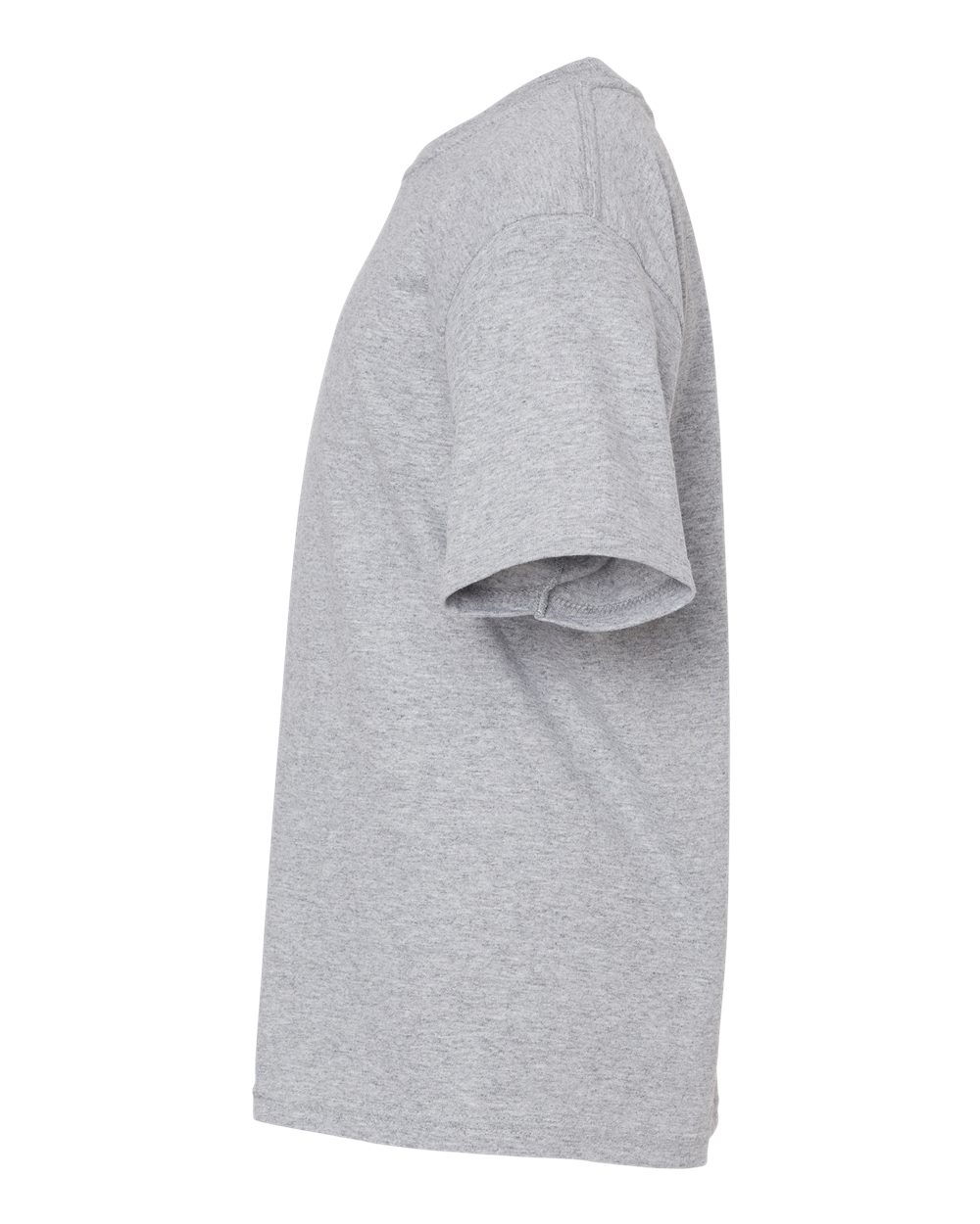 Left View of Athletic Grey Youth Gold Soft Touch T-Shirt - 4850