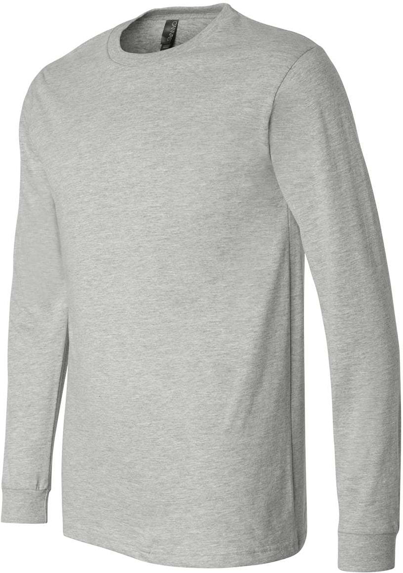 Left View of Athletic Heather Heather CVC Long Sleeve Tee - 3501CVC