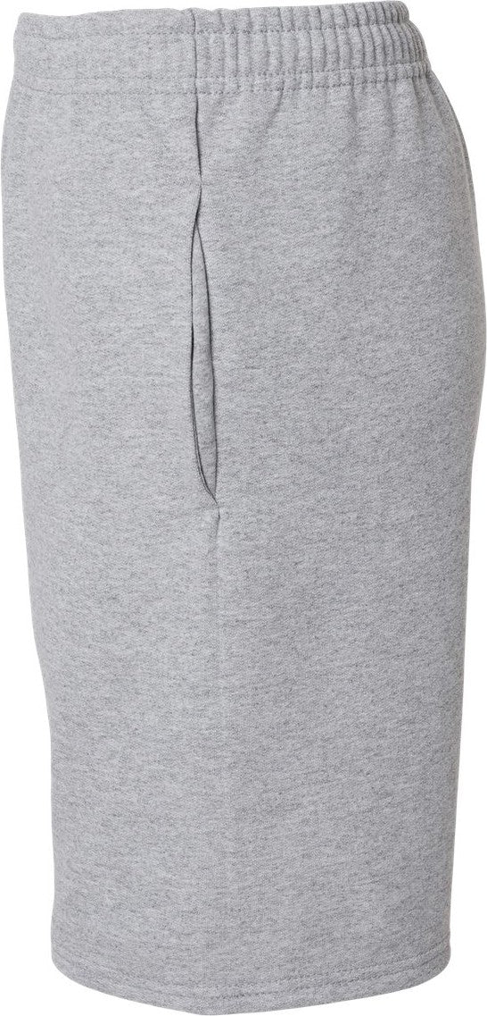 Left View of Athletic Heather Nublend® Fleece Shorts - 978MPR