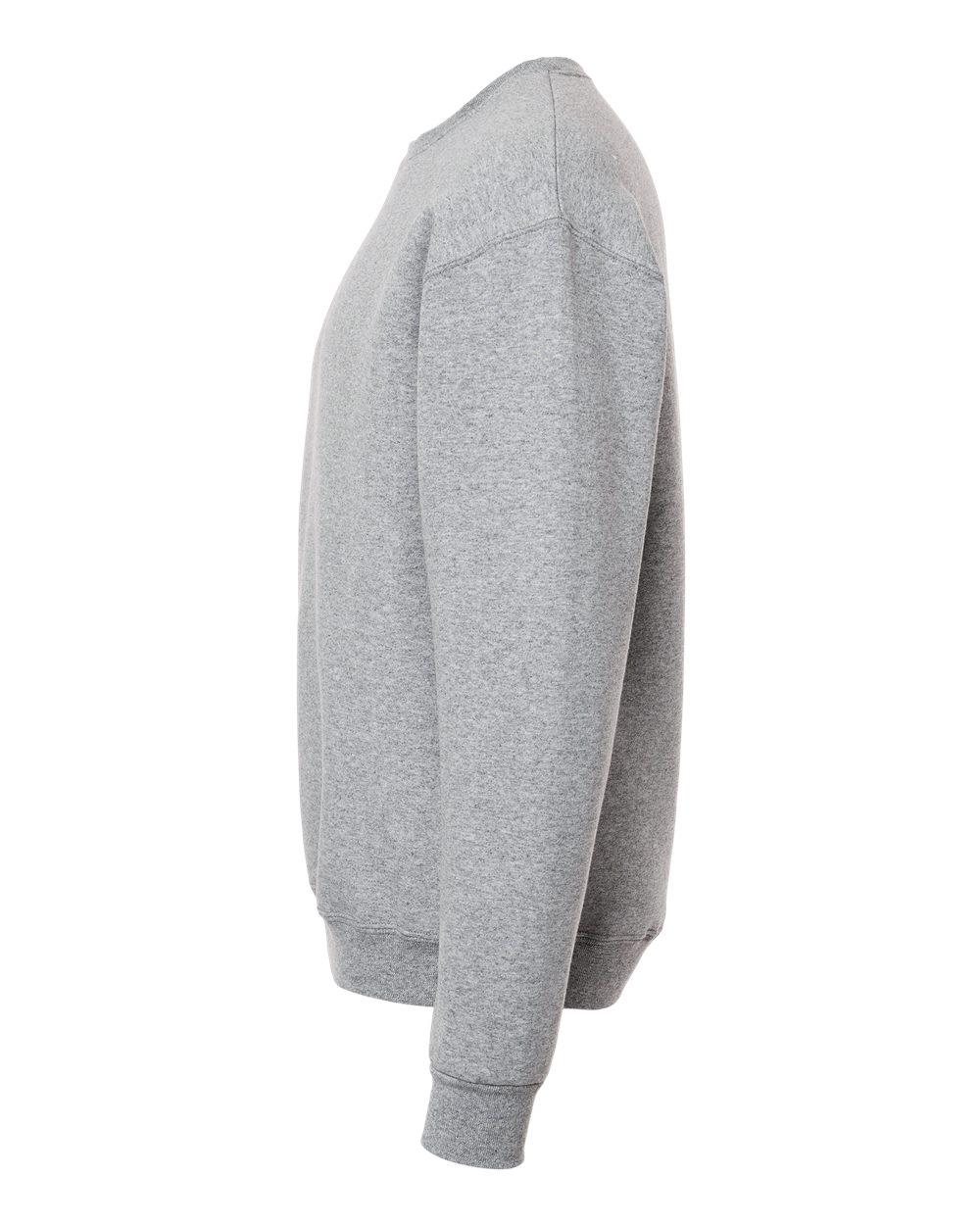 Left View of Athletic Heather Rugged Crewneck Sweatshirt - C12MR